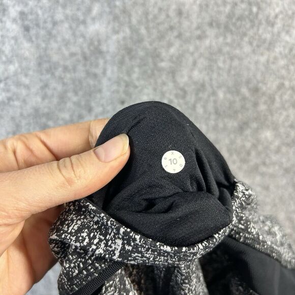 Lululemon Leggings Women’s 10 Run Inspire Tight II Mesh Black White Mesh Running - Picture 10 of 11